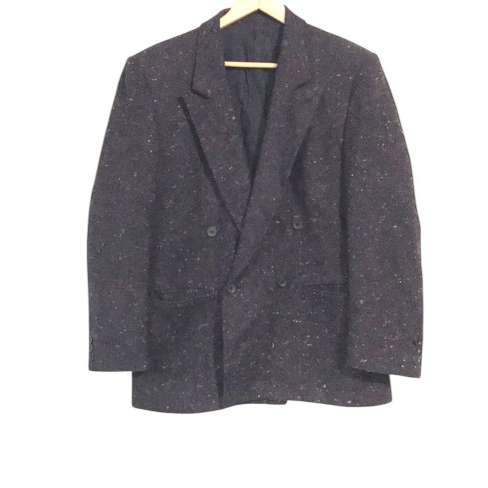 Bob Davidsons men’s shop wool blend purple black tweed sport jacket blazer S